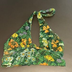 Outfitters Green Floral Halter Bikini Top